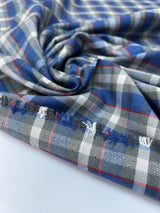Cotton Tweed Gray-Blue Checked