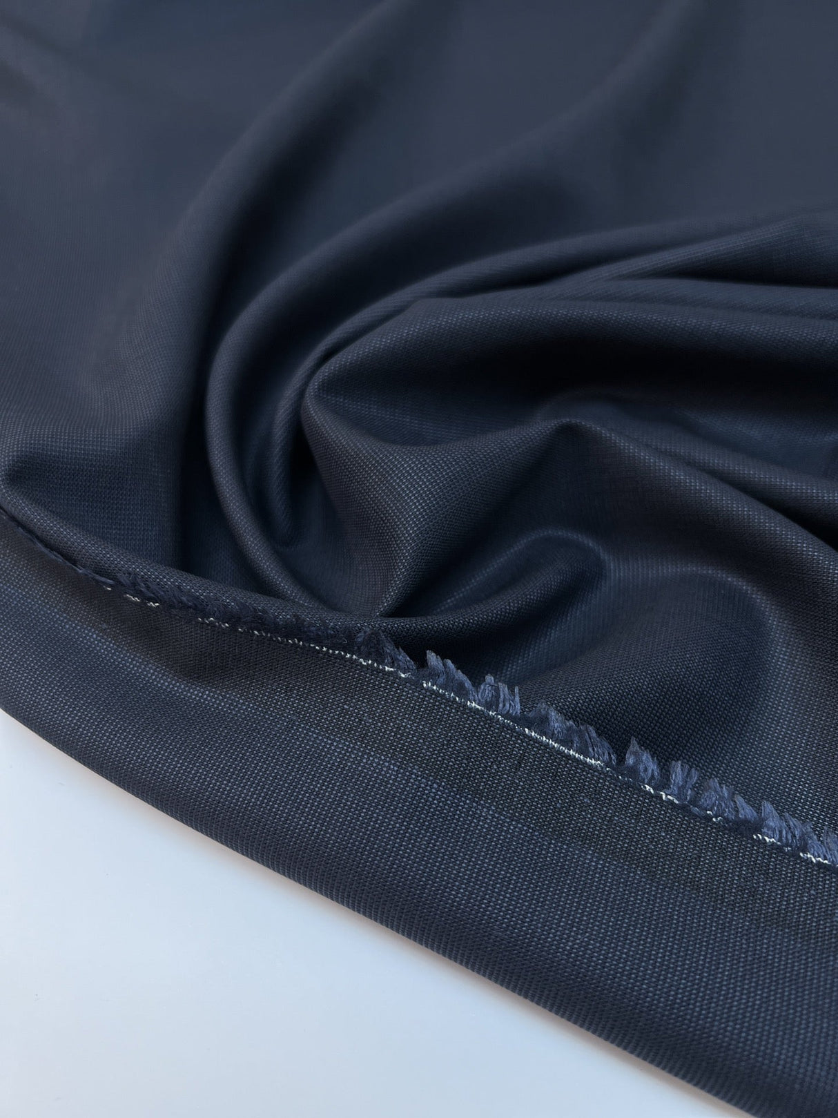 Wool Elastane Fabric Blue Black