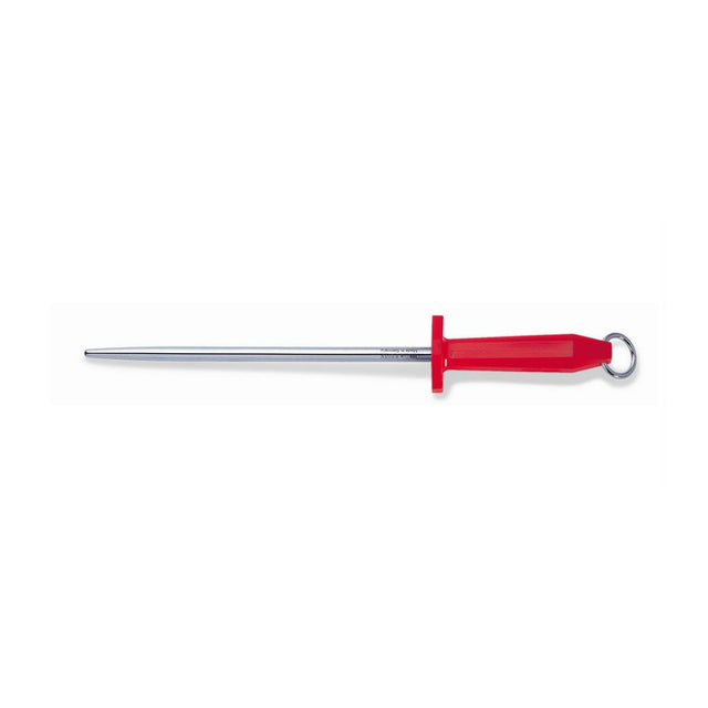 F. Dick Packinghouse 10" Round Sharpening Steel Not Chromium-plated, Polished, Stainless, for butchers