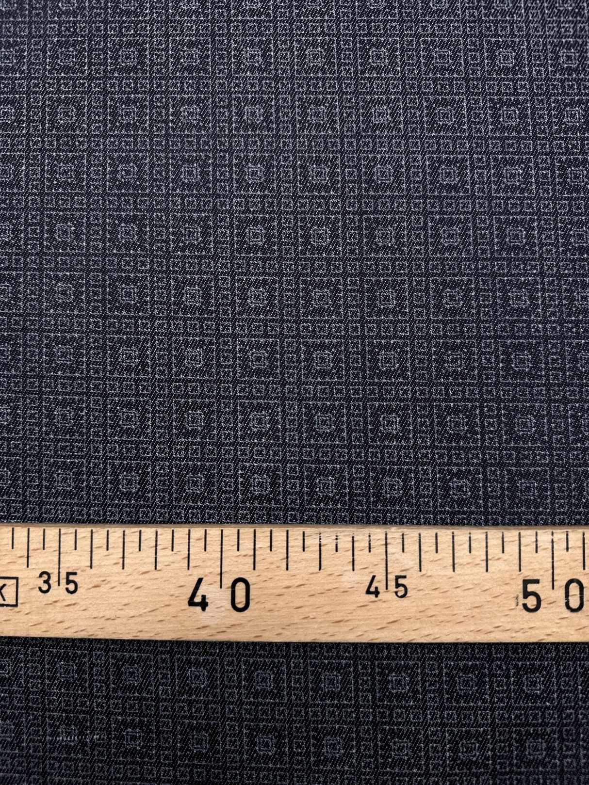 Cotton Denim Geometric Blue