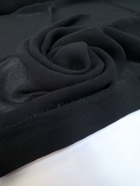 Black Polyester Crepe