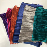 Crinkle Stretch Velvet Fabric - Navy Blue, Emerald Green, Gray, Rust Orange, Maroon Red, Purple, 54" Width (1 Yard)