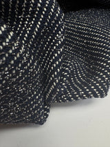 Cotton Lurex Tweed Striped Blue White