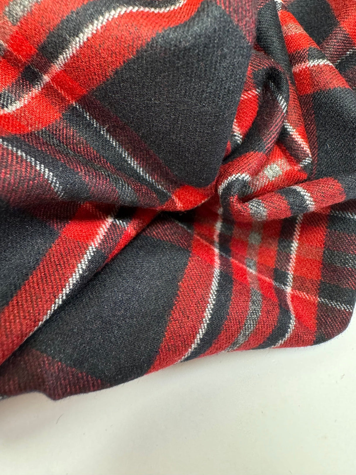Polyester Blend Twill Checked Striped Red