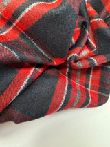 Polyester Blend Twill Checked Striped Red