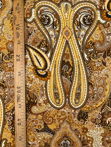Viscose Staple Printed Yellow Brown Paisley