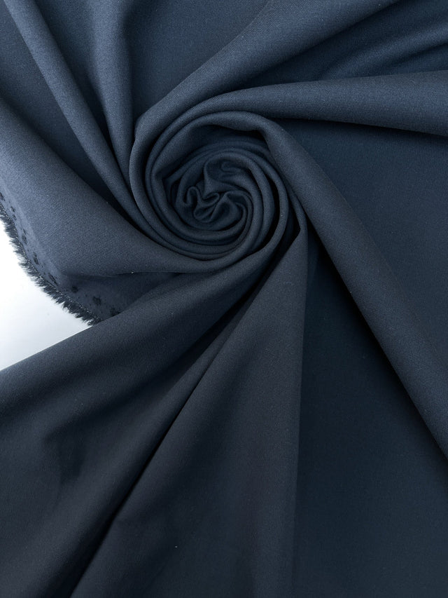 Black Cotton Elastane Double Weave