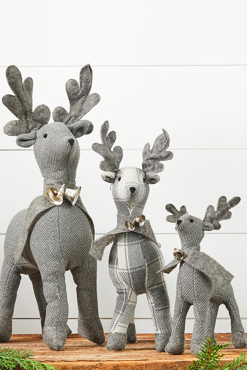 Country Fabric Reindeer - Set of 3