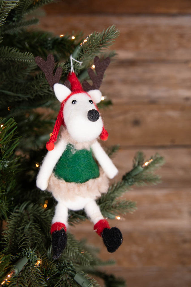 6” Fabric Reindeer Ornament