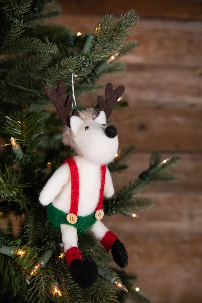 6” Fabric Reindeer Ornament