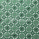 Fabric Tiles Nylon Spandex Fabric - Kelly Black Geometric Tiles Print, 58/60" Width (1 Yard)