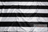 5.5" Stripe Satin Print Polyester Fabric - Black White 5.5" Stripe, 58/60" Width (1 Yard)