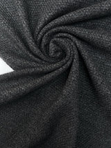 Italian Fused Knitted Acrylic Wool Fabric Gray Black
