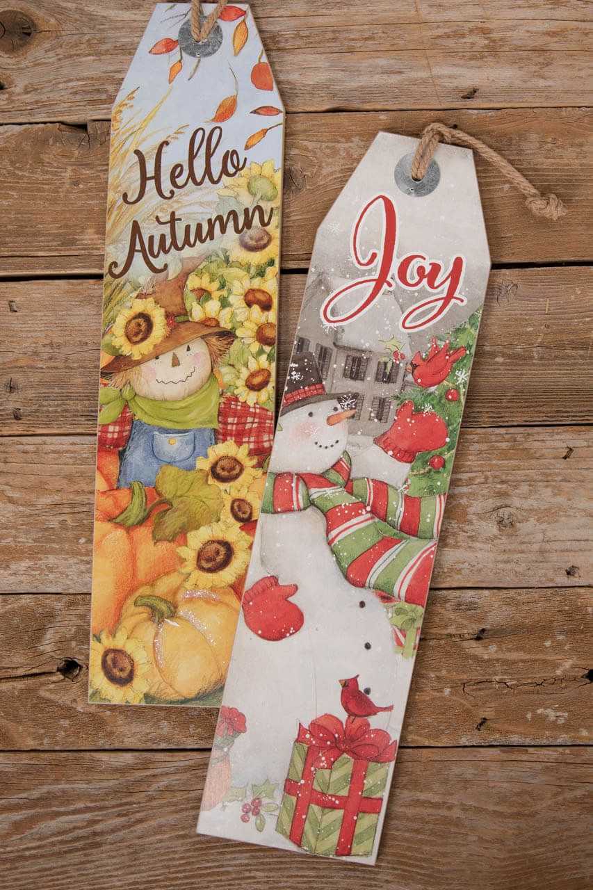 23.5” Fall/Holiday Double-Sided Wall Decor