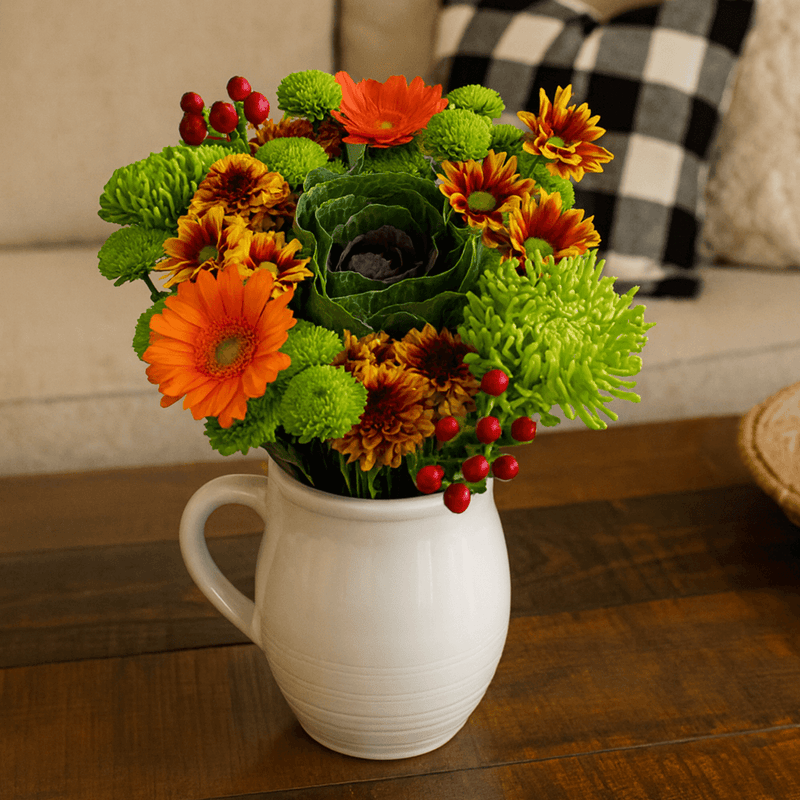 Fall Hen Flower Bouquets Assorted Colors 2 Pack 28 Stems