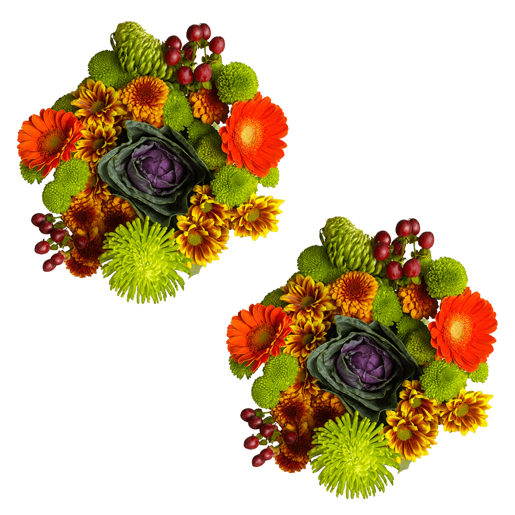 Fall Hen Flower Bouquets Assorted Colors 2 Pack 28 Stems