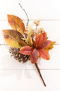 14" Pinecone, Berry & Leaves Pick