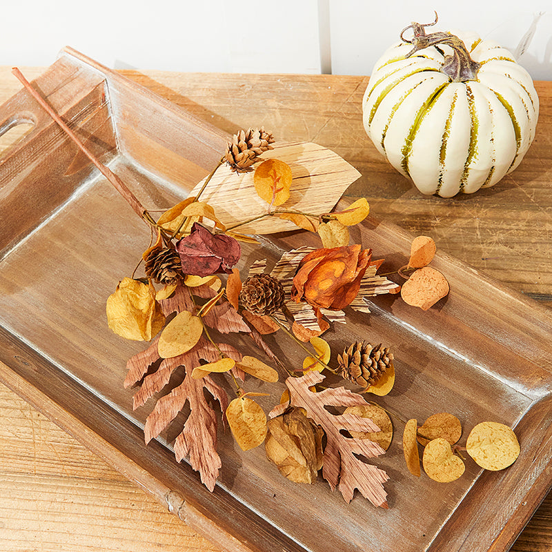18'' Dry Leaf Lantern Fruit Spray