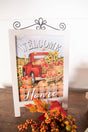 17.9” Wood Harvest Tabletop Décor with Easel
