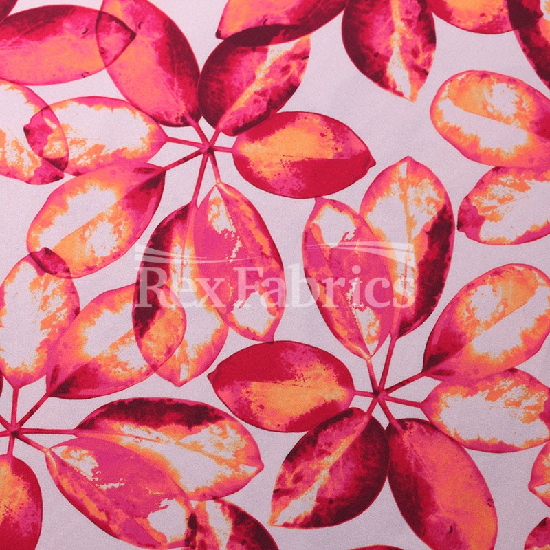 Fan Leaf Nylon Spandex Fabric - Leaf Pattern, 58/60" Width, 210 GSM (1 Yard)