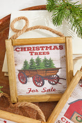 5.5" Wood Holiday Scene Hanging Sign
