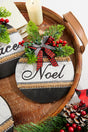 8.5" Wood Holiday Ornament With Bow
