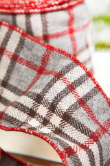 4" x 5 Yard Wool Check Plaid Ribbon