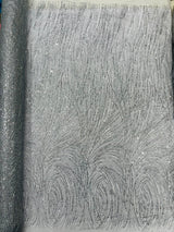 Fashion Glitter Design On A Mesh Lace Polyester Fabric - Glitter Mesh Lace, 54" Width, 36" Length (1 Yard)