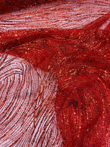 Fashion Glitter Design On A Mesh Lace Polyester Fabric - Glitter Mesh Lace, 54" Width, 36" Length (1 Yard)