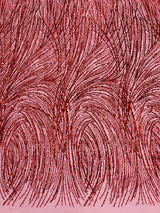 Fashion Glitter Design On A Mesh Lace Polyester Fabric - Glitter Mesh Lace, 54" Width, 36" Length (1 Yard)