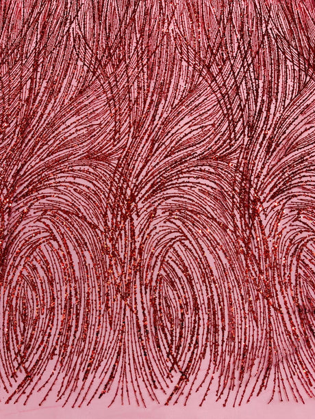 Fashion Glitter Design On A Mesh Lace Polyester Fabric - Glitter Mesh Lace, 54" Width, 36" Length (1 Yard)