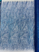 Fashion Glitter Design On A Mesh Lace Polyester Fabric - Glitter Mesh Lace, 54" Width, 36" Length (1 Yard)