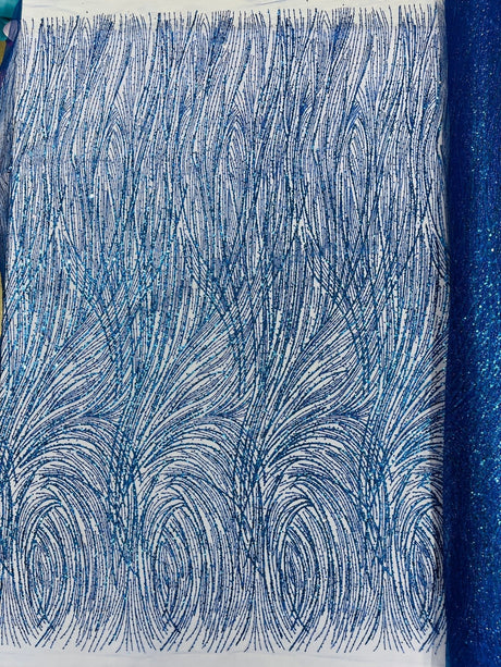 Fashion Glitter Design On A Mesh Lace Polyester Fabric - Glitter Mesh Lace, 54" Width, 36" Length (1 Yard)