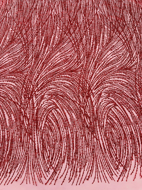 Fashion Glitter Design On A Mesh Lace Polyester Fabric - Glitter Mesh Lace, 54" Width, 36" Length (1 Yard)