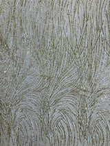 Fashion Glitter Design On A Mesh Lace Polyester Fabric - Glitter Mesh Lace, 54" Width, 36" Length (1 Yard)