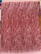 Fashion Glitter Design On A Mesh Lace Polyester Fabric - Glitter Mesh Lace, 54" Width, 36" Length (1 Yard)