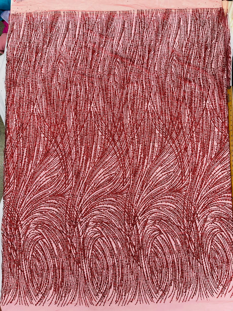 Fashion Glitter Design On A Mesh Lace Polyester Fabric - Glitter Mesh Lace, 54" Width, 36" Length (1 Yard)