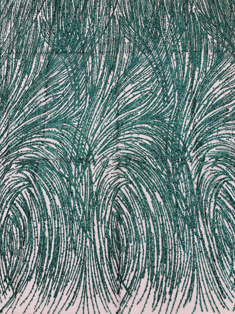 Fashion Glitter Design On A Mesh Lace Polyester Fabric - Glitter Mesh Lace, 54" Width, 36" Length (1 Yard)