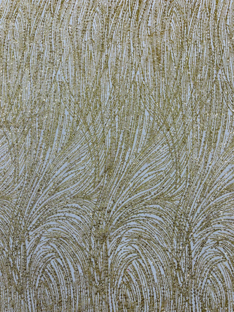 Fashion Glitter Design On A Mesh Lace Polyester Fabric - Glitter Mesh Lace, 54" Width, 36" Length (1 Yard)