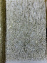 Fashion Glitter Design On A Mesh Lace Polyester Fabric - Glitter Mesh Lace, 54" Width, 36" Length (1 Yard)