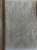 Fashion Glitter Design On A Mesh Lace Polyester Fabric - Glitter Mesh Lace, 54" Width, 36" Length (1 Yard)