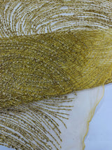 Fashion Glitter Design On A Mesh Lace Polyester Fabric - Glitter Mesh Lace, 54" Width, 36" Length (1 Yard)