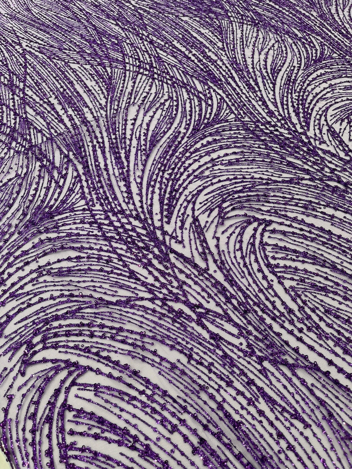 Fashion Glitter Design On A Mesh Lace Polyester Fabric - Glitter Mesh Lace, 54" Width, 36" Length (1 Yard)
