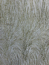 Fashion Glitter Design On A Mesh Lace Polyester Fabric - Glitter Mesh Lace, 54" Width, 36" Length (1 Yard)