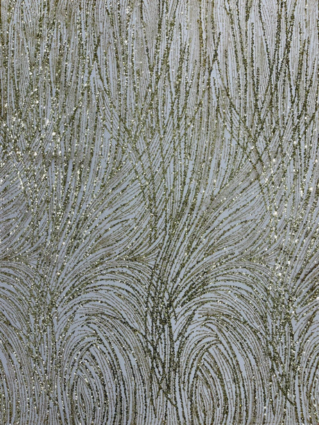Fashion Glitter Design On A Mesh Lace Polyester Fabric - Glitter Mesh Lace, 54" Width, 36" Length (1 Yard)
