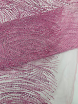 Fashion Glitter Design On A Mesh Lace Polyester Fabric - Glitter Mesh Lace, 54" Width, 36" Length (1 Yard)