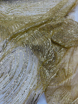 Fashion Glitter Design On A Mesh Lace Polyester Fabric - Glitter Mesh Lace, 54" Width, 36" Length (1 Yard)