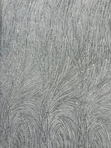 Fashion Glitter Design On A Mesh Lace Polyester Fabric - Glitter Mesh Lace, 54" Width, 36" Length (1 Yard)