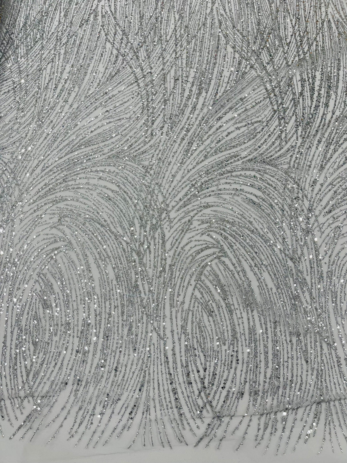 Fashion Glitter Design On A Mesh Lace Polyester Fabric - Glitter Mesh Lace, 54" Width, 36" Length (1 Yard)