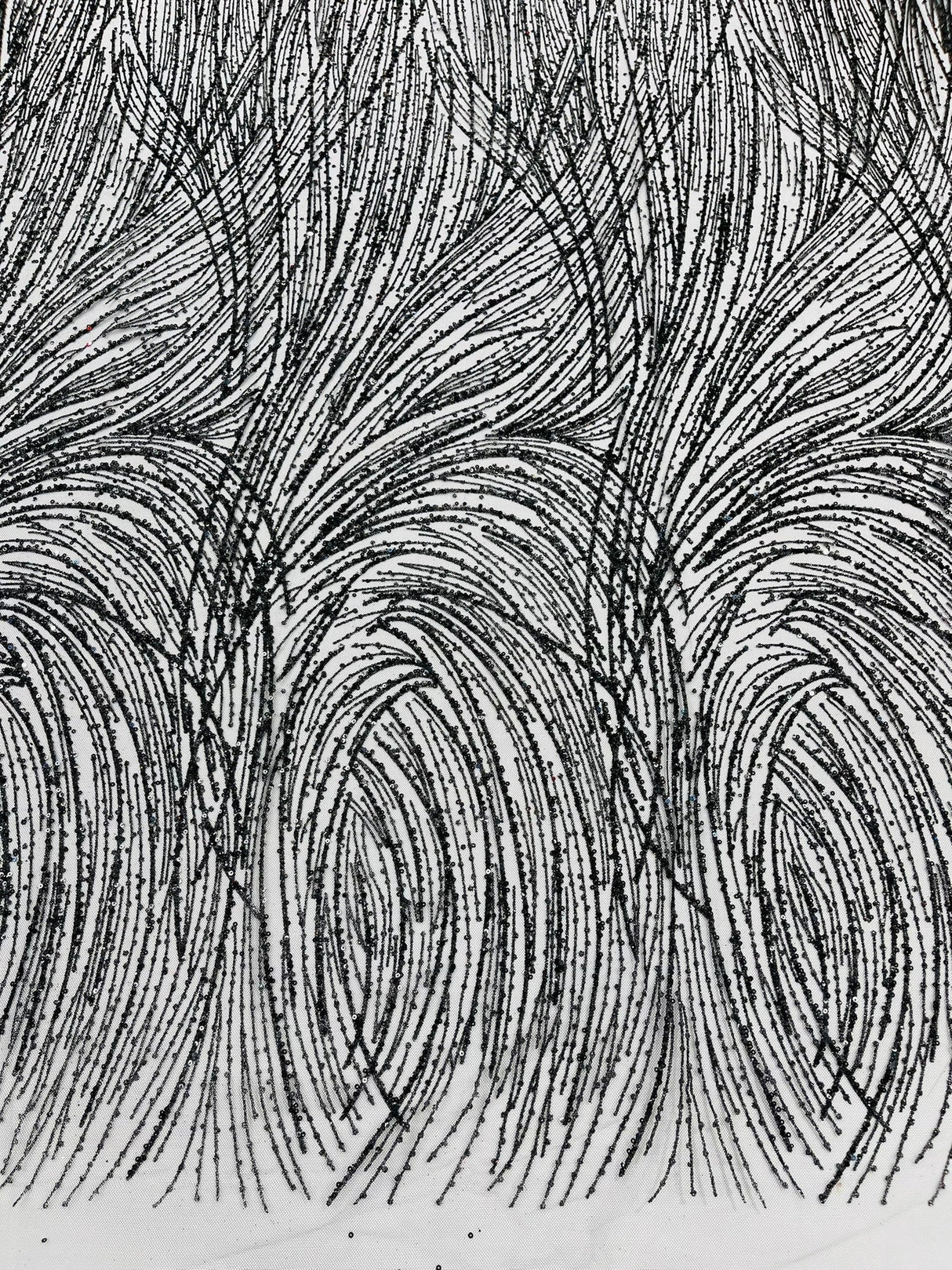 Fashion Glitter Design On A Mesh Lace Polyester Fabric - Glitter Mesh Lace, 54" Width, 36" Length (1 Yard)